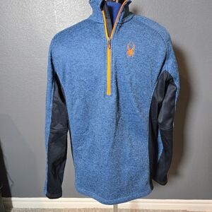 Spyder Blue Quarter Zip With Orange Accents